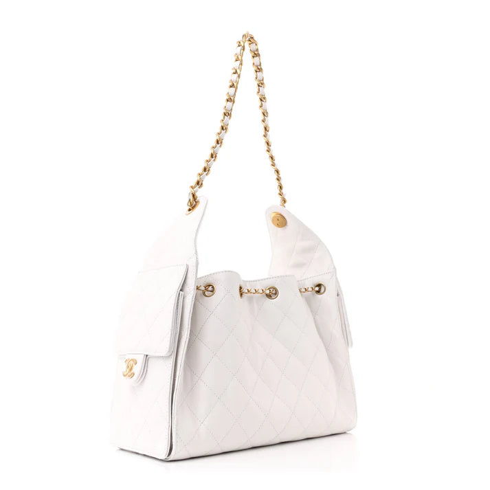 Chanel Caviar Quilted Small Chanel 25 Handbag – White - Zeuskicks