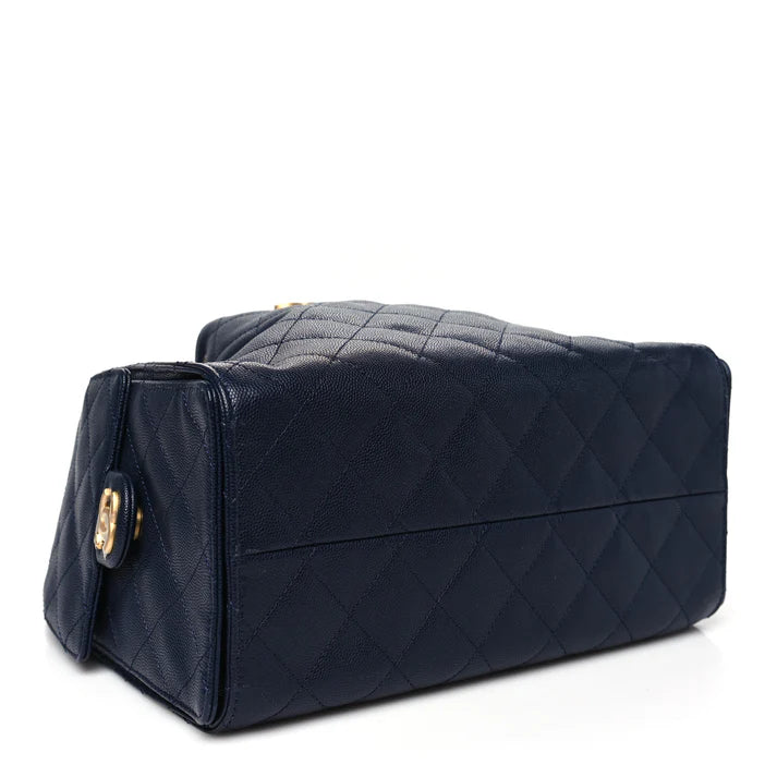 Chanel Small 25 Handbag – Quilted Caviar Leather in Dark Navy - Zeuskicks
