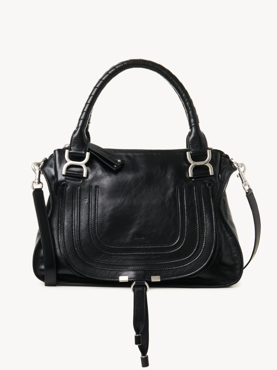 CHLOE Marcie bag in shiny leather Black by CHLOE