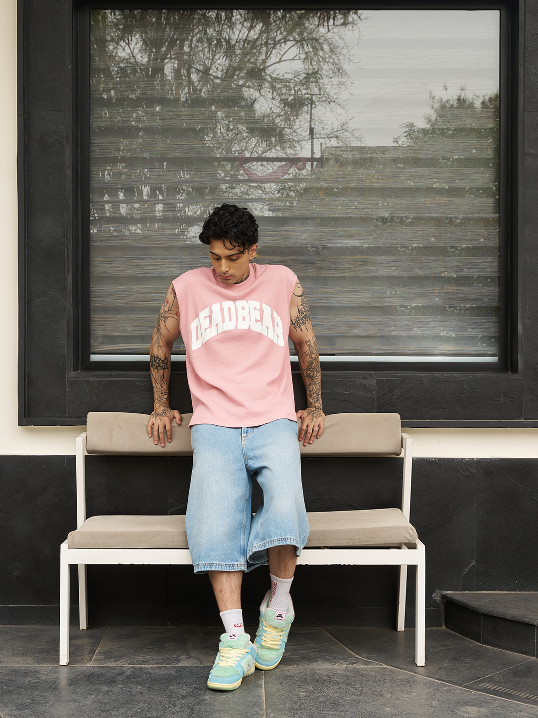 Waffle Tank Pink by DEADBEAR