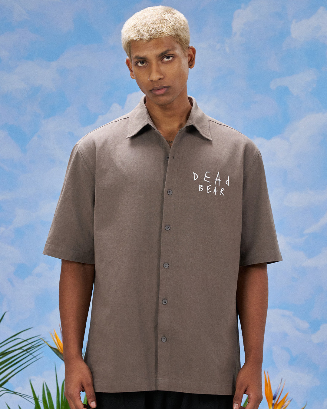 Scribbled Logo Shirt Taupe by DEADBEAR