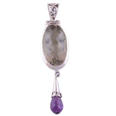 Amethyst, Green Amethyst 925 Sterling Silver Pendant - R300296-47