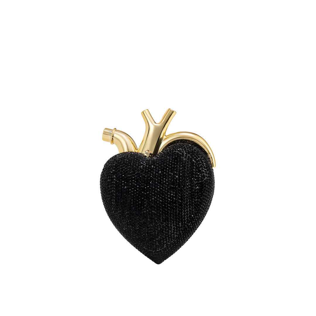 JW PEI Maren Artificial Crystal Heart Shaped Bag - Black Gold by JW PEI