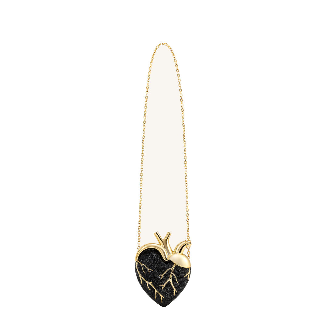 JW PEI Maren Artificial Crystal Heart Shaped Bag - Black Gold by JW PEI