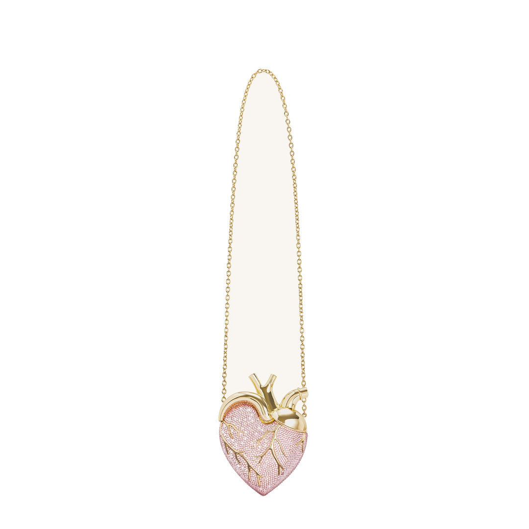 JW PEI Maren Artificial Crystal Heart Shaped Bag - Pink by JW PEI