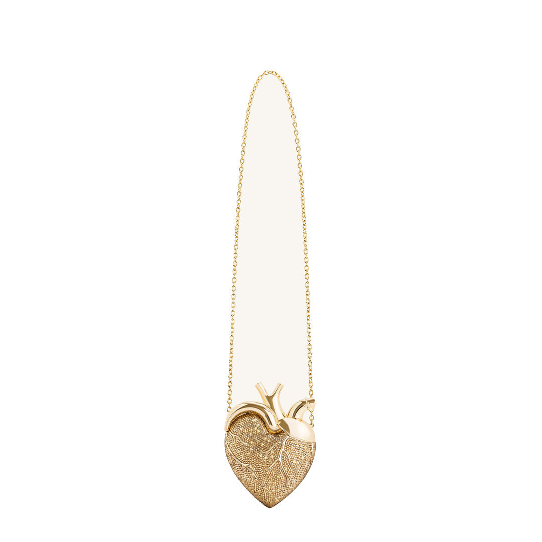 JW PEI Maren Artificial Crystal Heart Shaped Bag - Gold by JW PEI