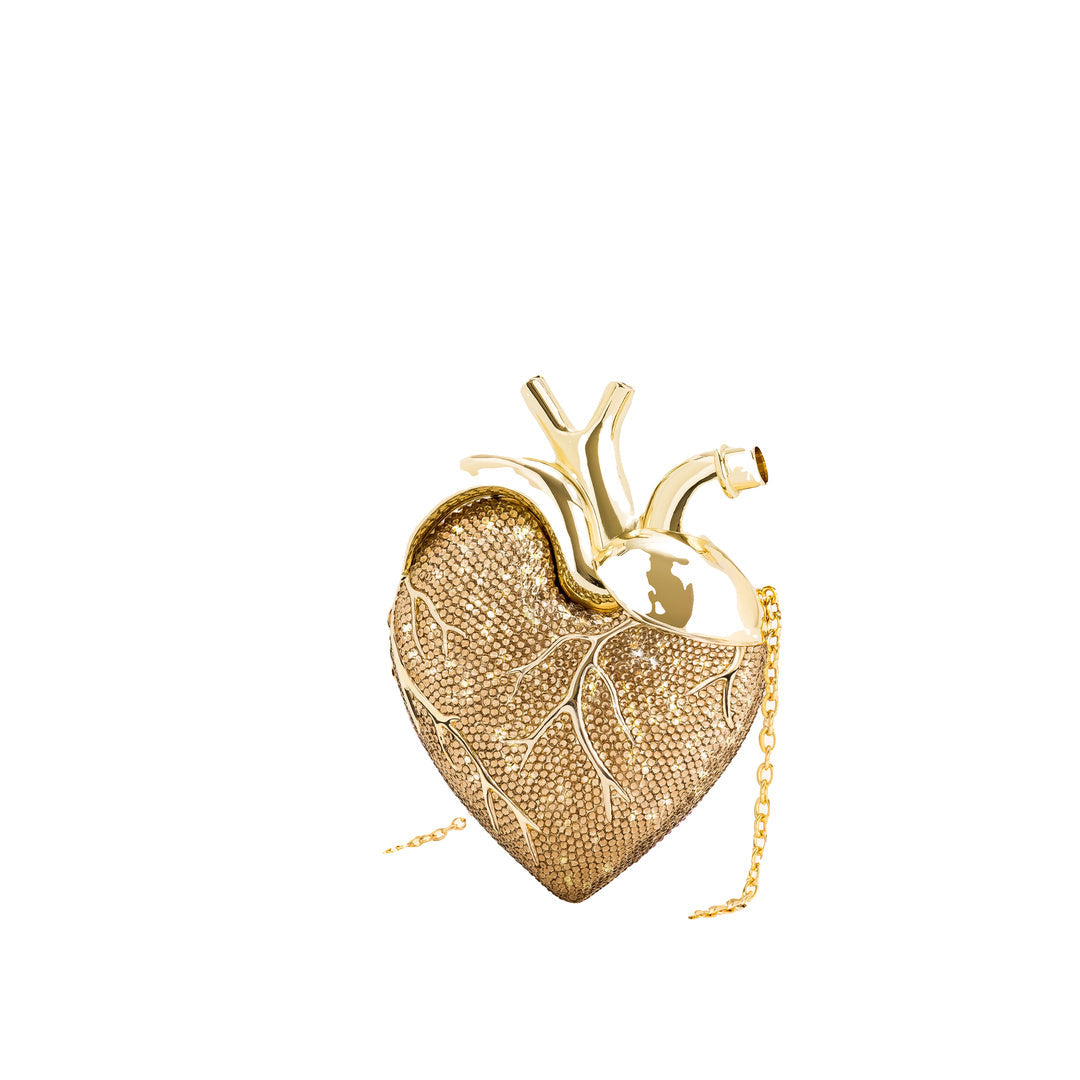 JW PEI Maren Artificial Crystal Heart Shaped Bag - Gold by JW PEI