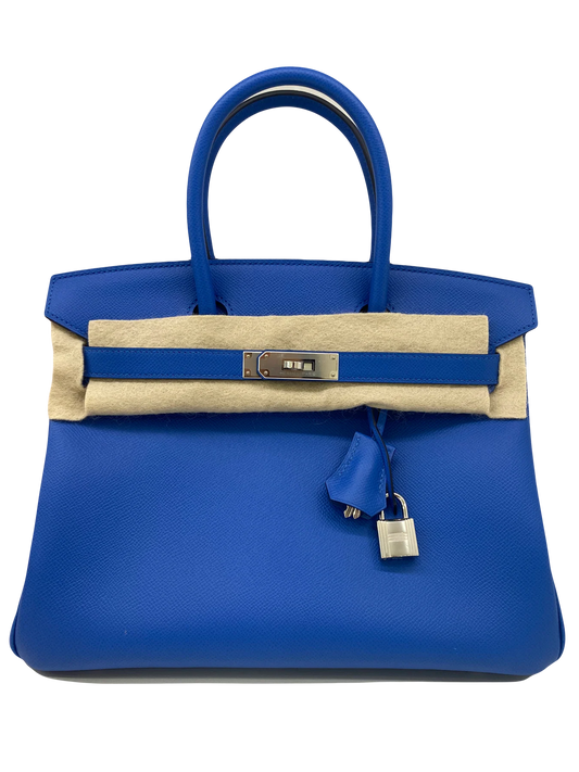 Hermès Birkin 30 – Bleu Électrique Epsom Leather with Palladium Hardware - Zeuskicks