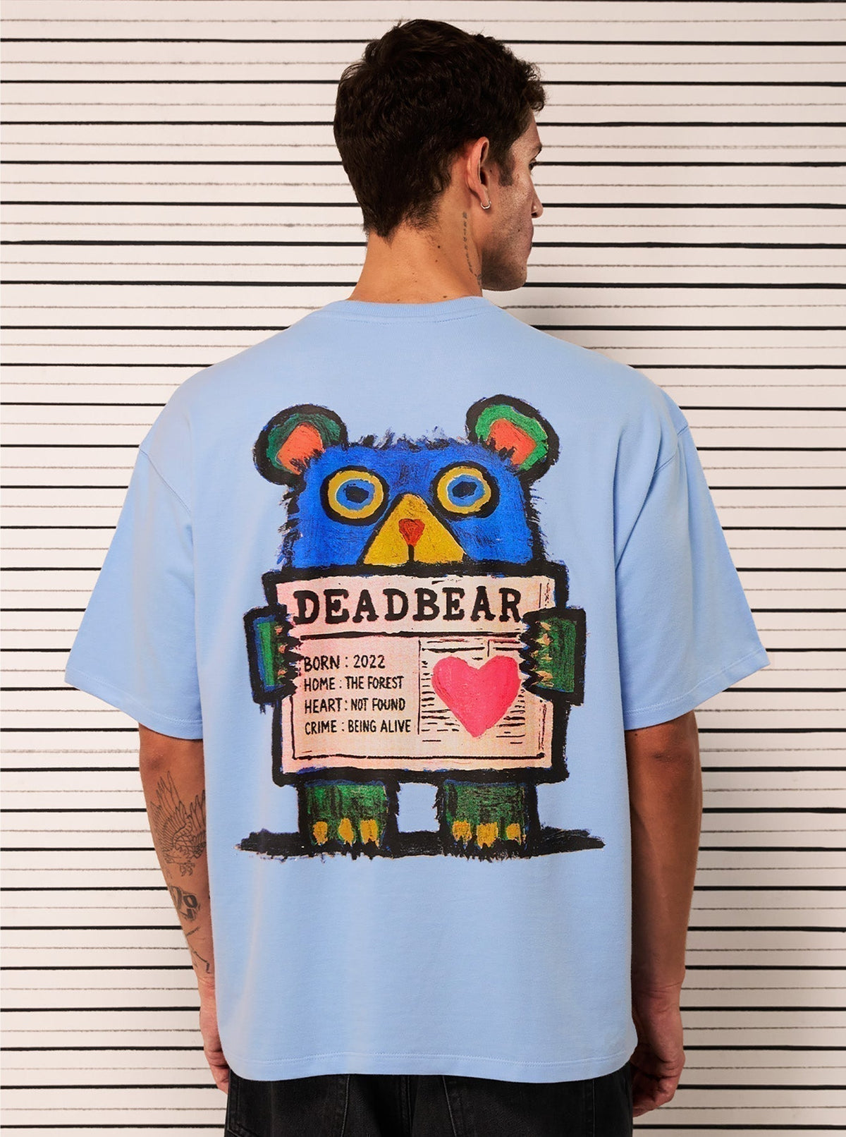 Mugshot Tee Sky Blue by DEADBEAR