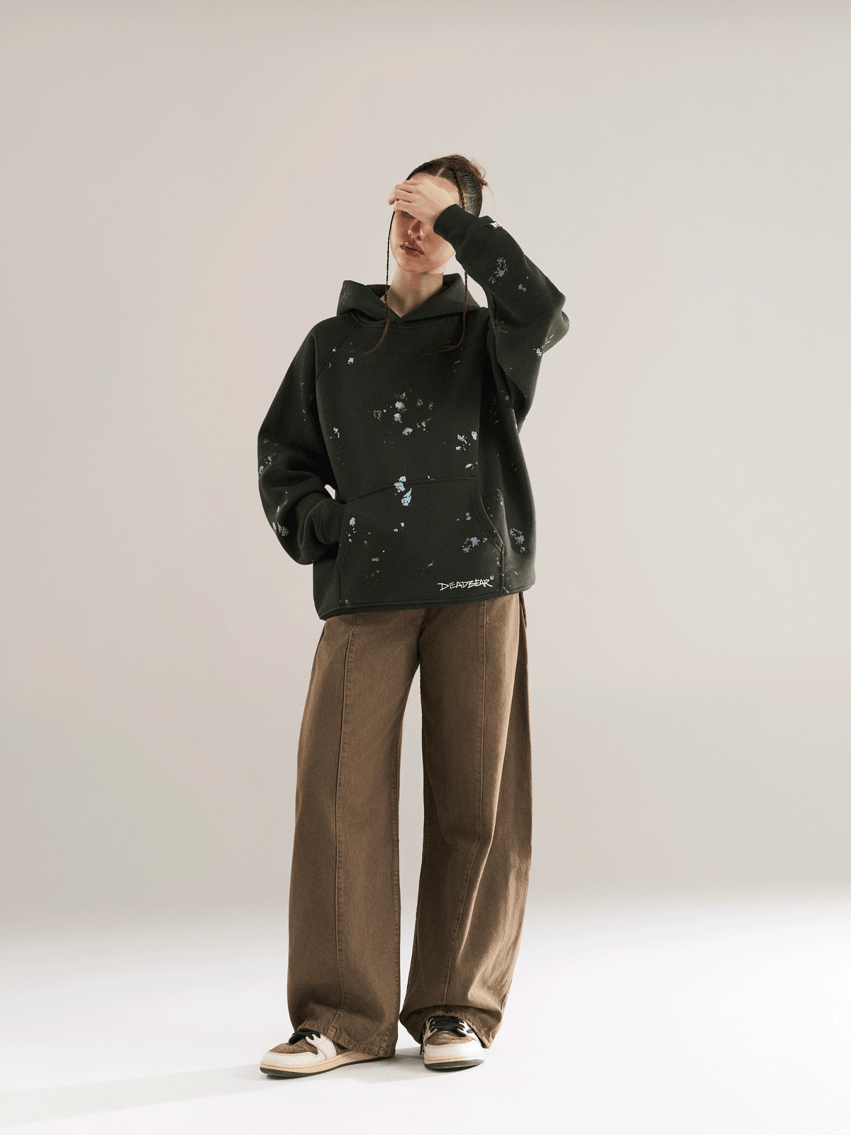 Grumpy Bear Hoodie Olive by DEADBEAR
