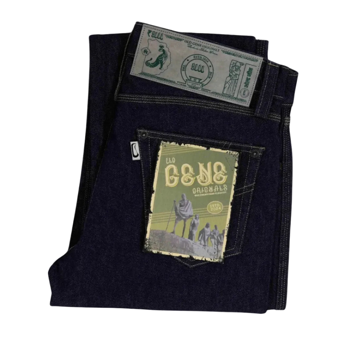Men's Dark Blue Selvedge Jeans - Vintage India by Old Gene