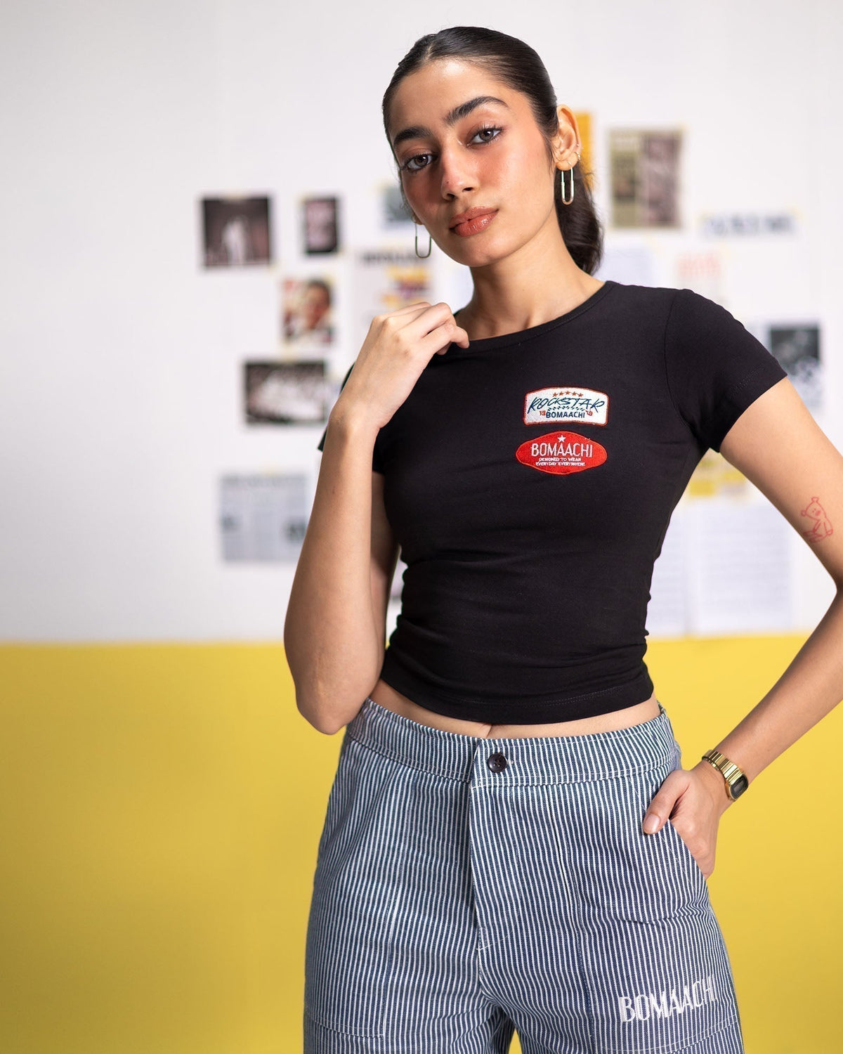 Certified Legend Black Crop Top by BOMAACHI