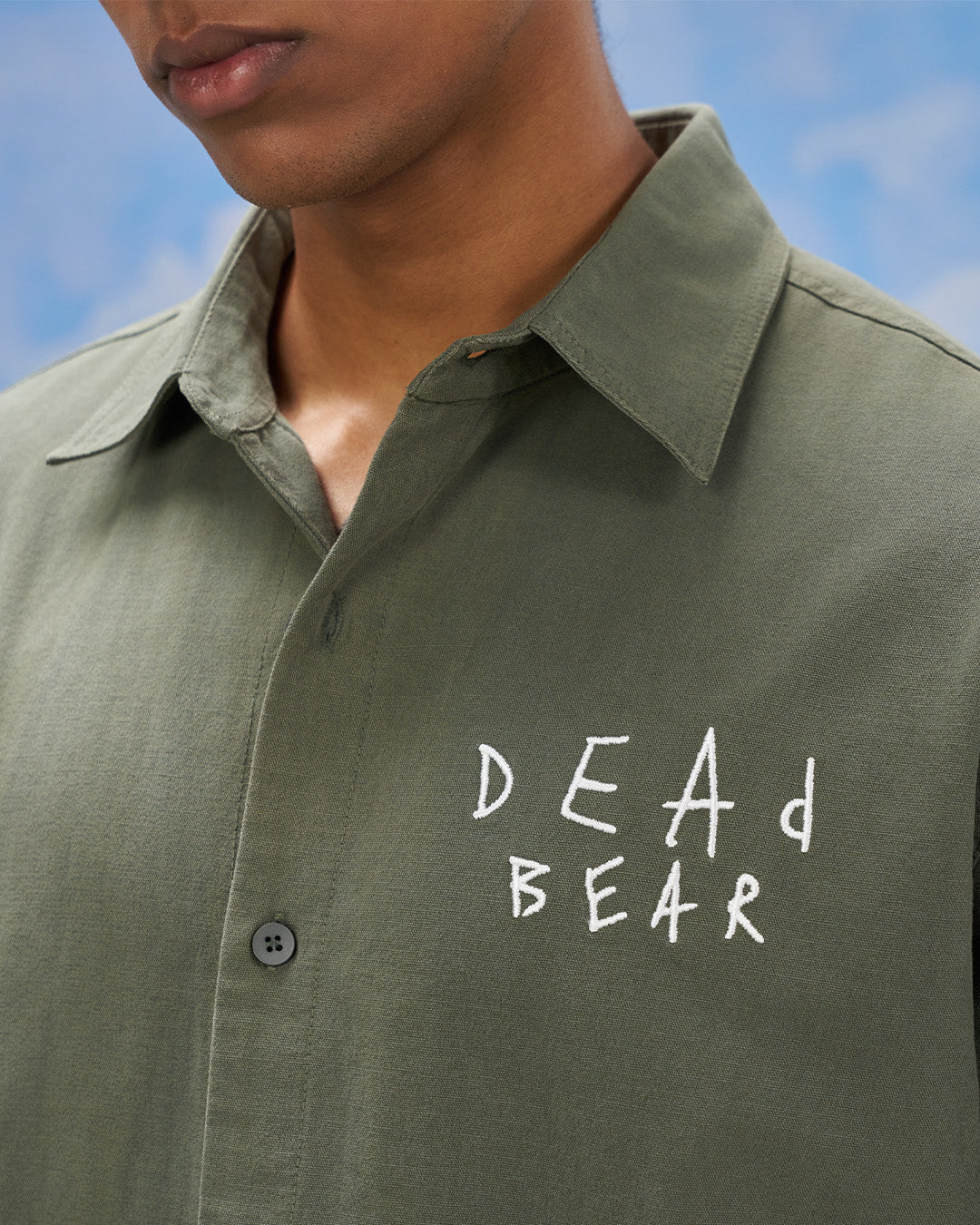Scribbled Logo Shirt Moss by DEADBEAR