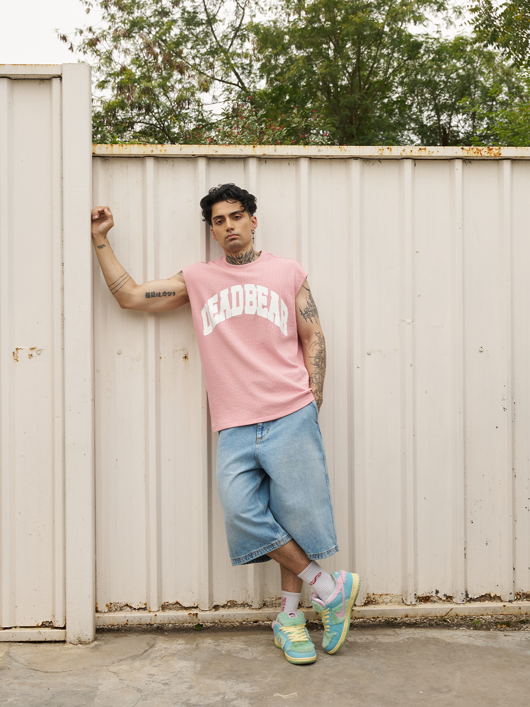 Waffle Tank Pink by DEADBEAR
