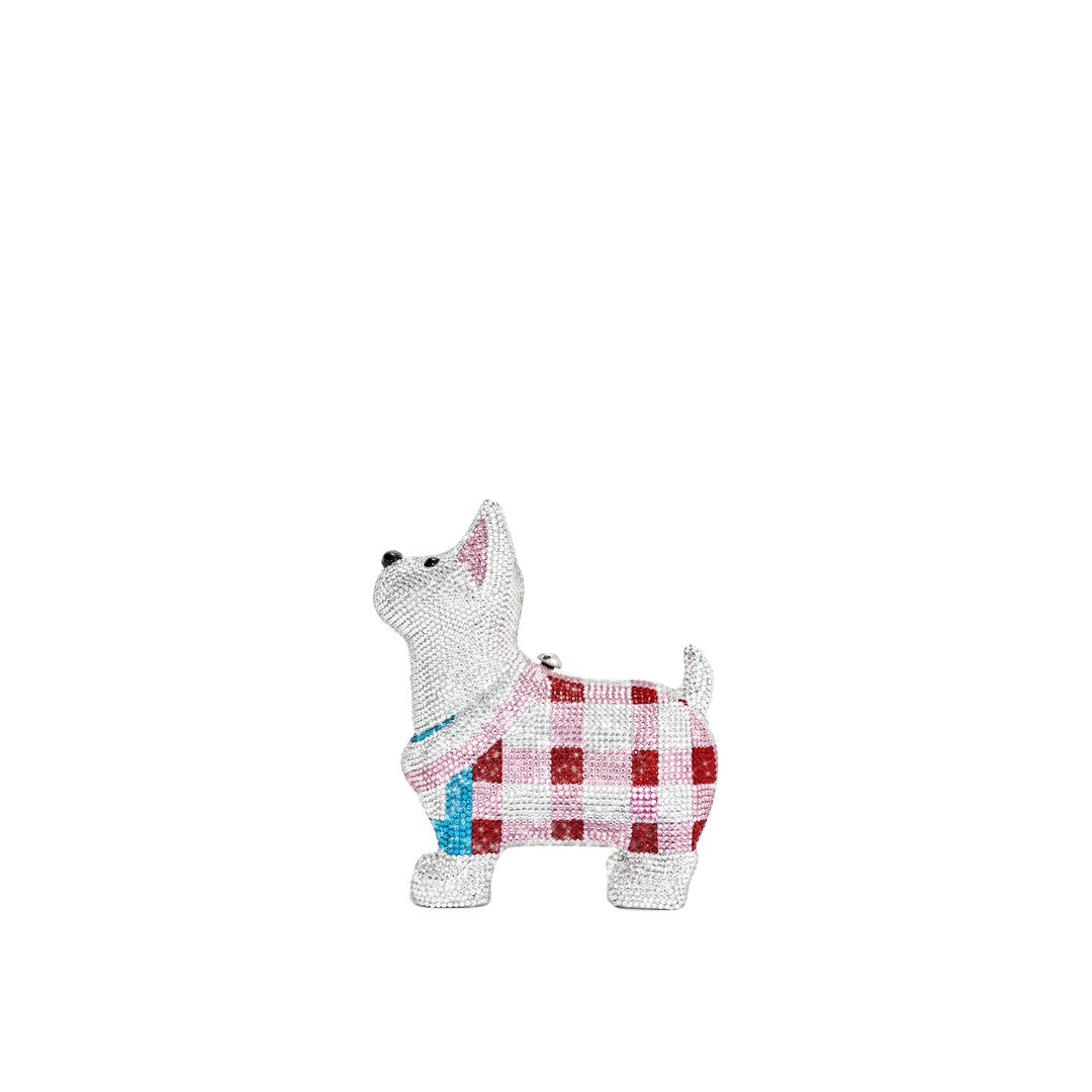 JW PEI Eden Puppy Shape Faux Crystal Clutch - White by JW PEI