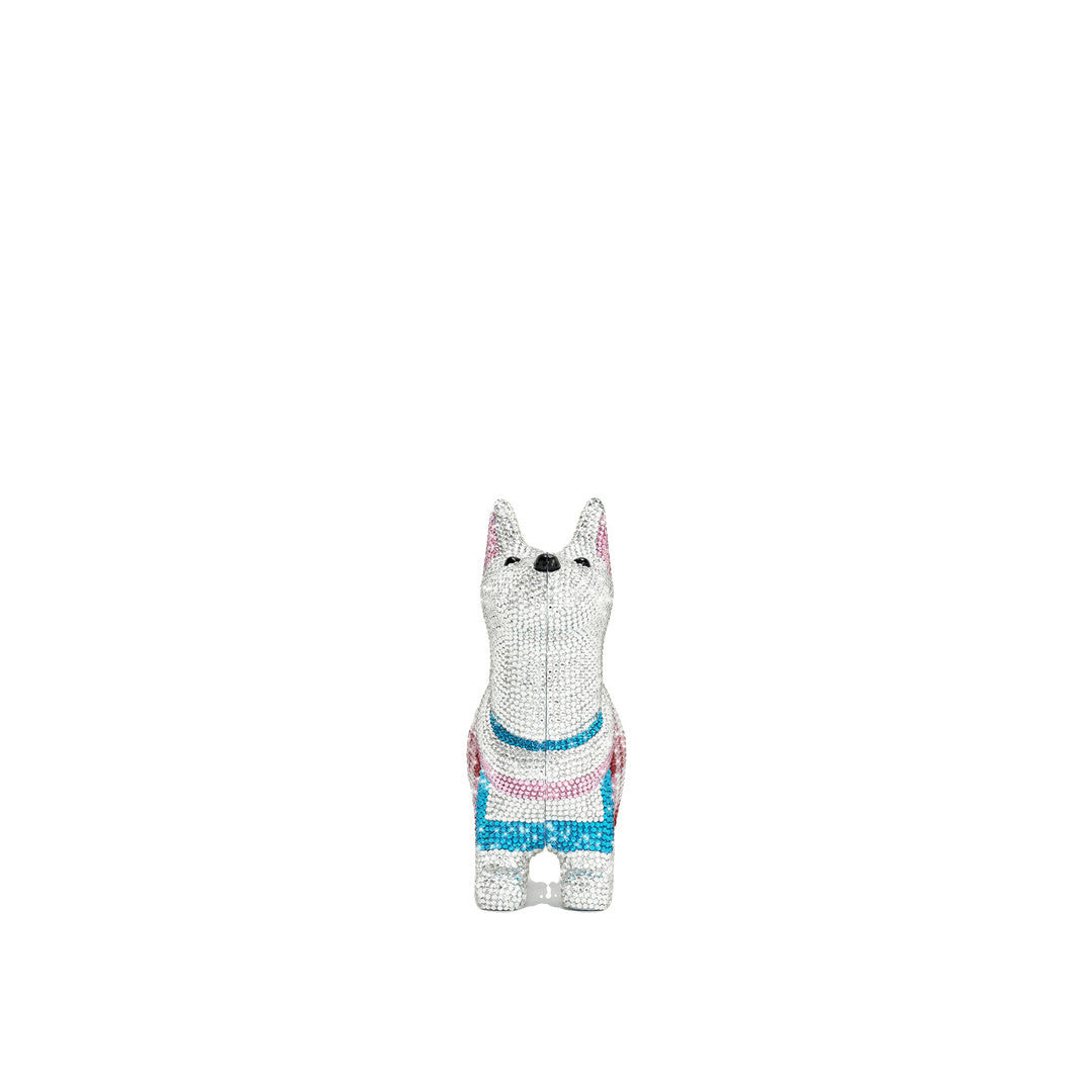 JW PEI Eden Puppy Shape Faux Crystal Clutch - White by JW PEI