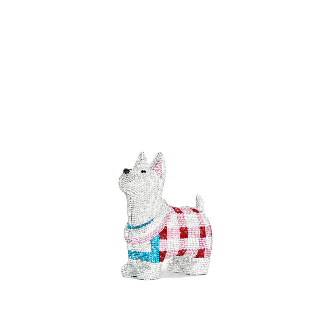 JW PEI Eden Puppy Shape Faux Crystal Clutch - White by JW PEI