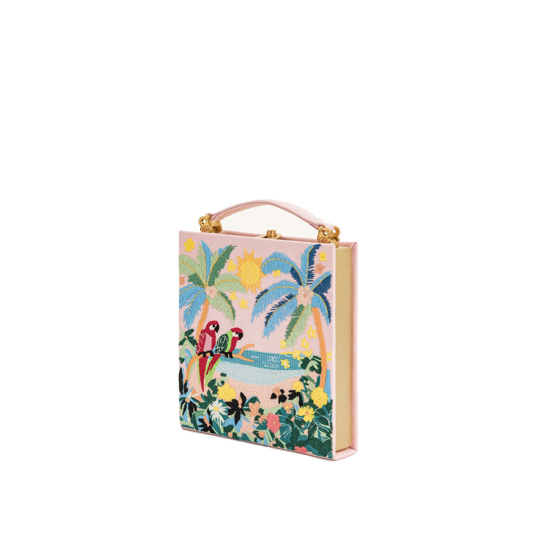 JW PEI Taya Tropical Parrot Pattern Book Shape Clutch Bag - Pink by JW PEI