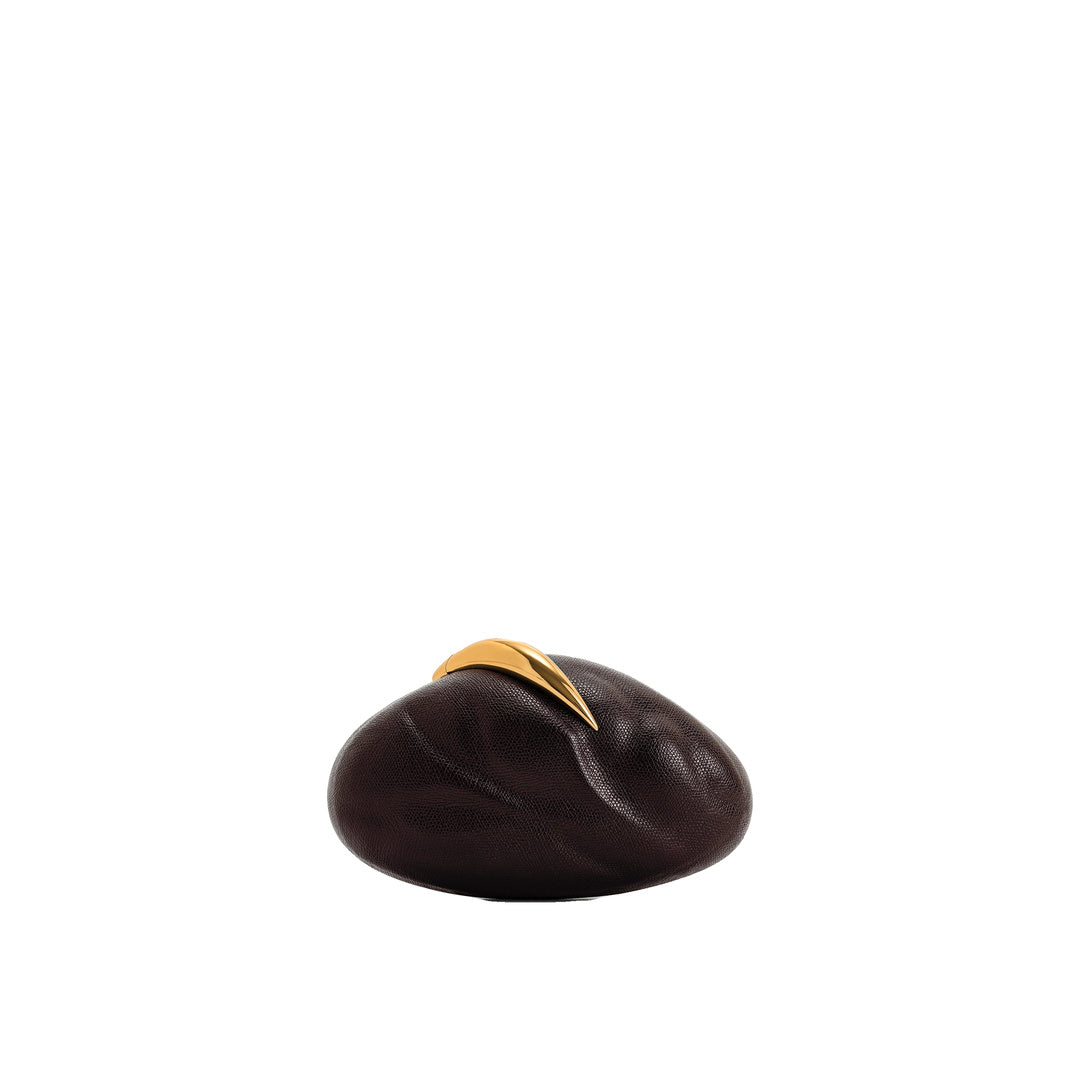 JW PEI Kaya Irregular Oval Clutch - Dark Brown by JW PEI