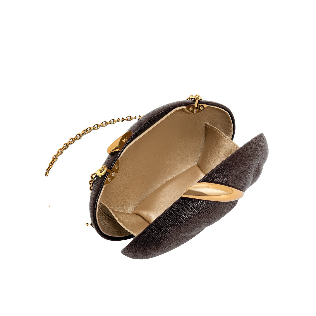 JW PEI Kaya Irregular Oval Clutch - Dark Brown by JW PEI