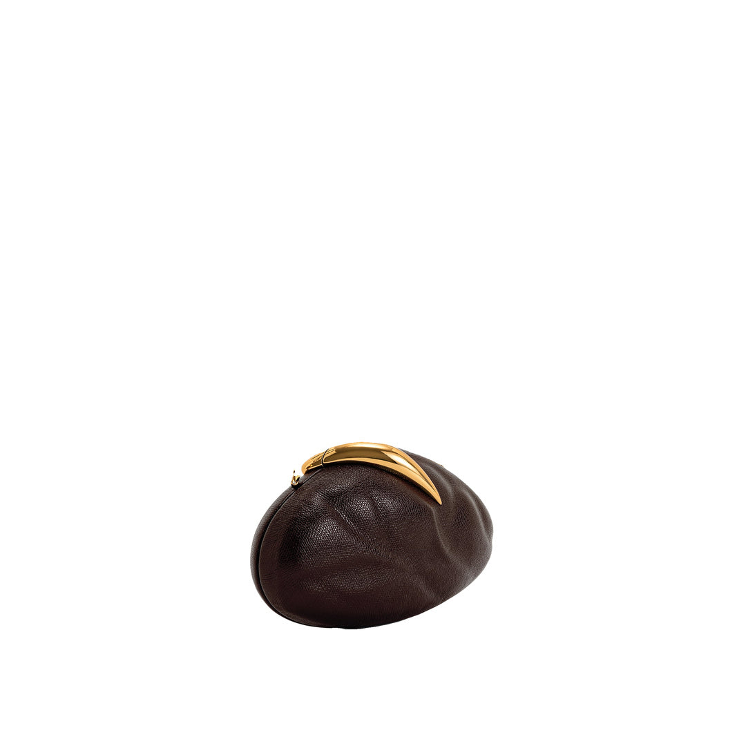 JW PEI Kaya Irregular Oval Clutch - Dark Brown by JW PEI