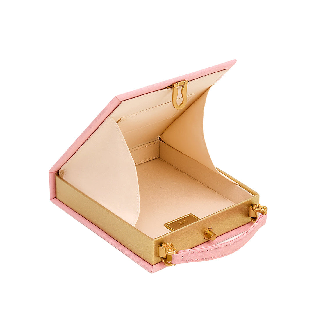 JW PEI Taya Wine Glass Puppy Pattern Book Shape Clutch Bag - Pink by JW PEI