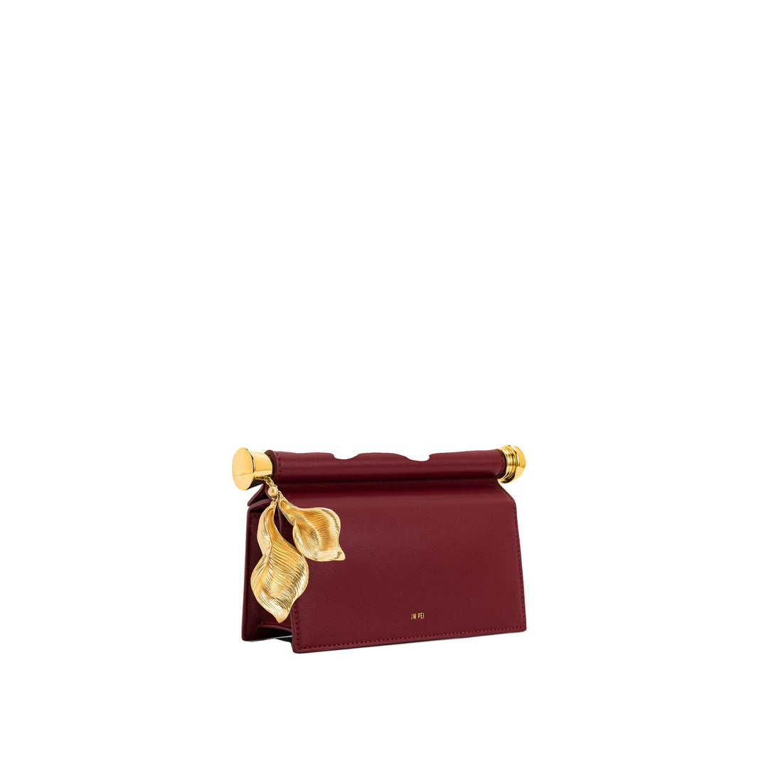 JW PEI Holly Metal Pendant Embellished Clutch - Claret by JW PEI