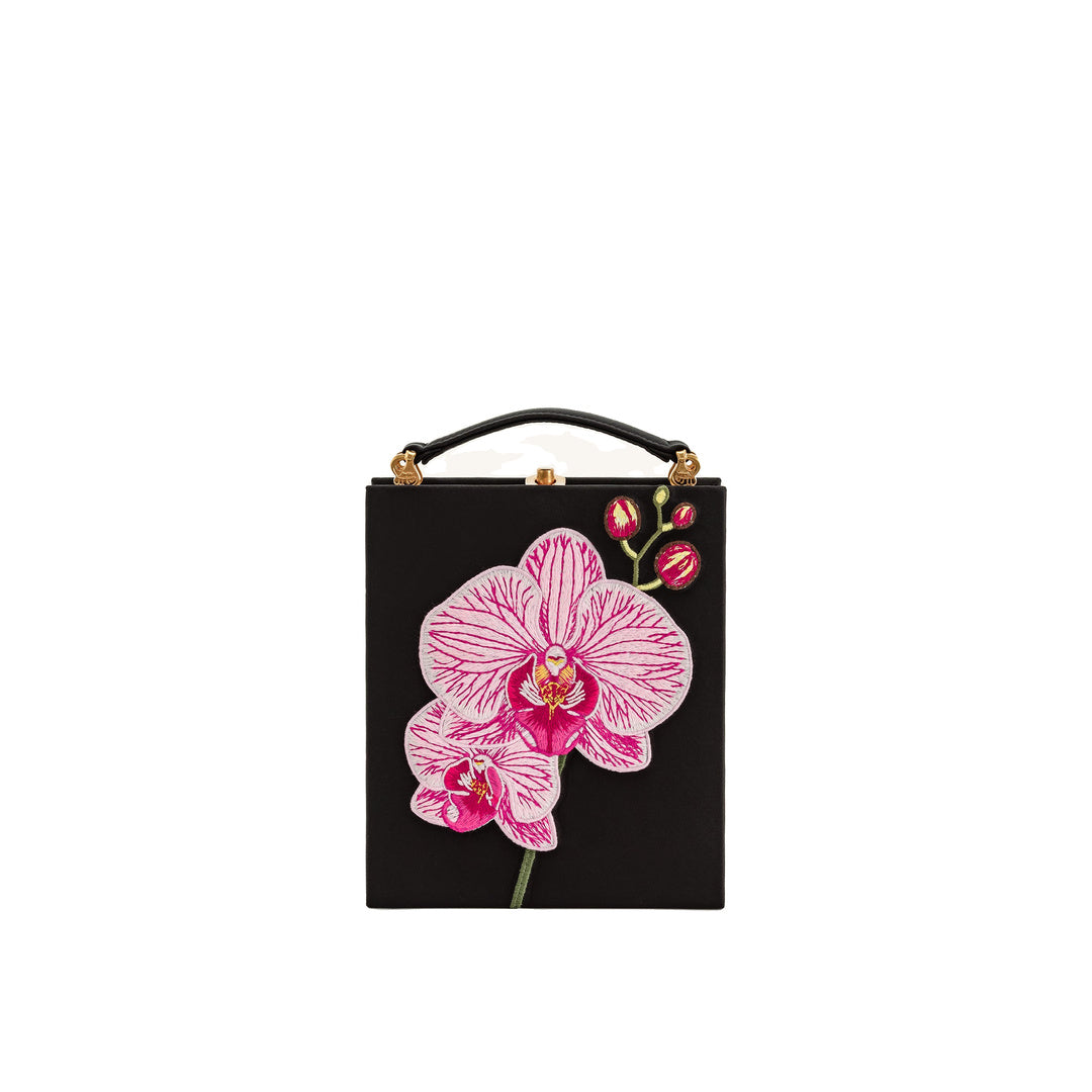 JW PEI Taya Orchid Motif  Book Shape Clutch Bag - Black by JW PEI