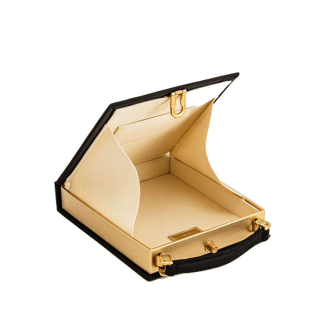 JW PEI Taya Orchid Motif  Book Shape Clutch Bag - Black by JW PEI
