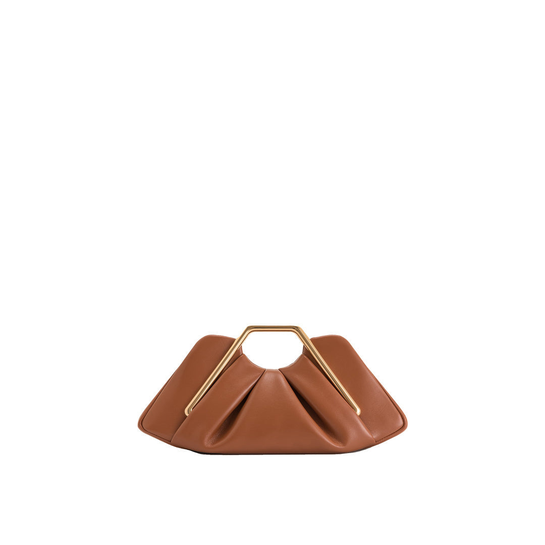 JW PEI Lila Metal Frame Clutch - Brown by JW PEI