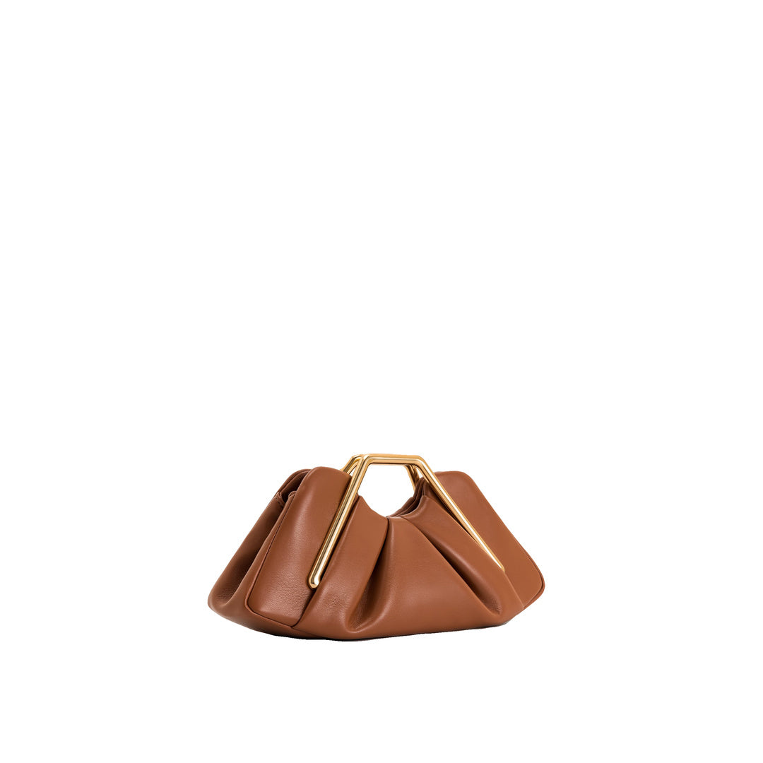 JW PEI Lila Metal Frame Clutch - Brown by JW PEI