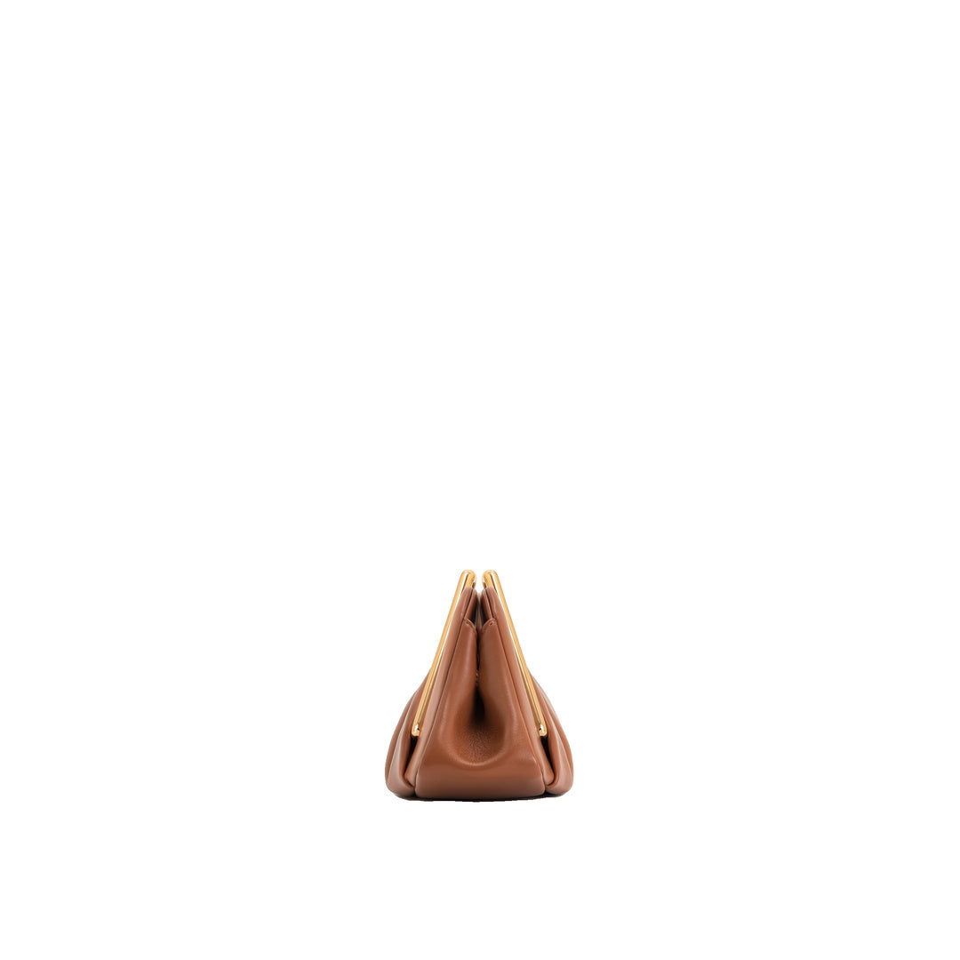 JW PEI Lila Metal Frame Clutch - Brown by JW PEI