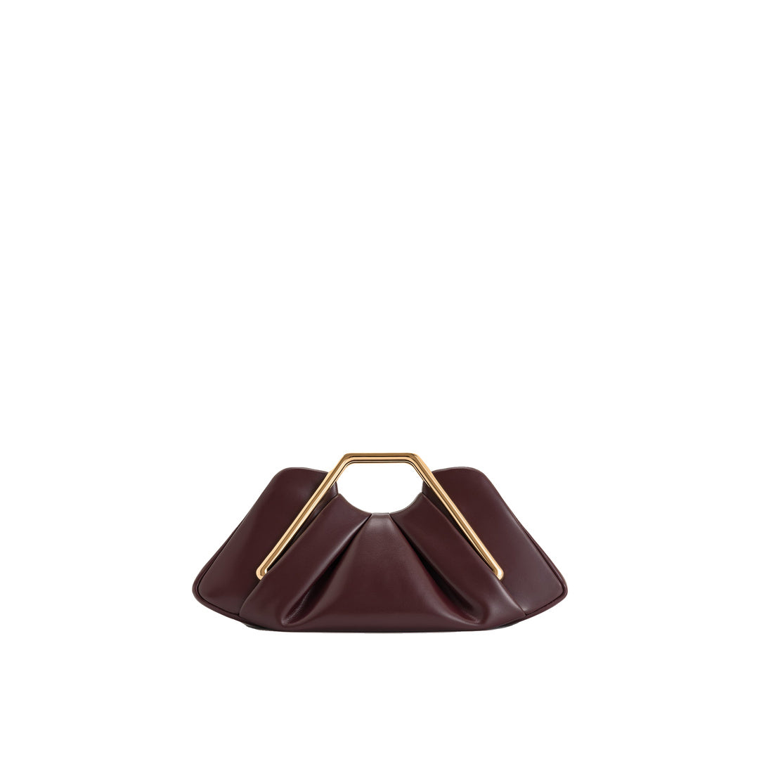 JW PEI Lila Metal Frame Clutch - Burgundy by JW PEI