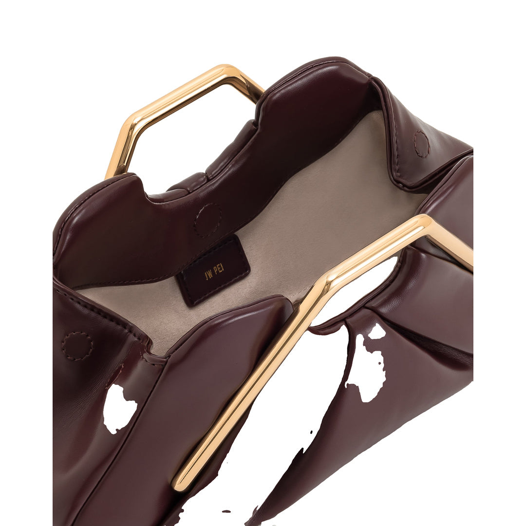 JW PEI Lila Metal Frame Clutch - Burgundy by JW PEI