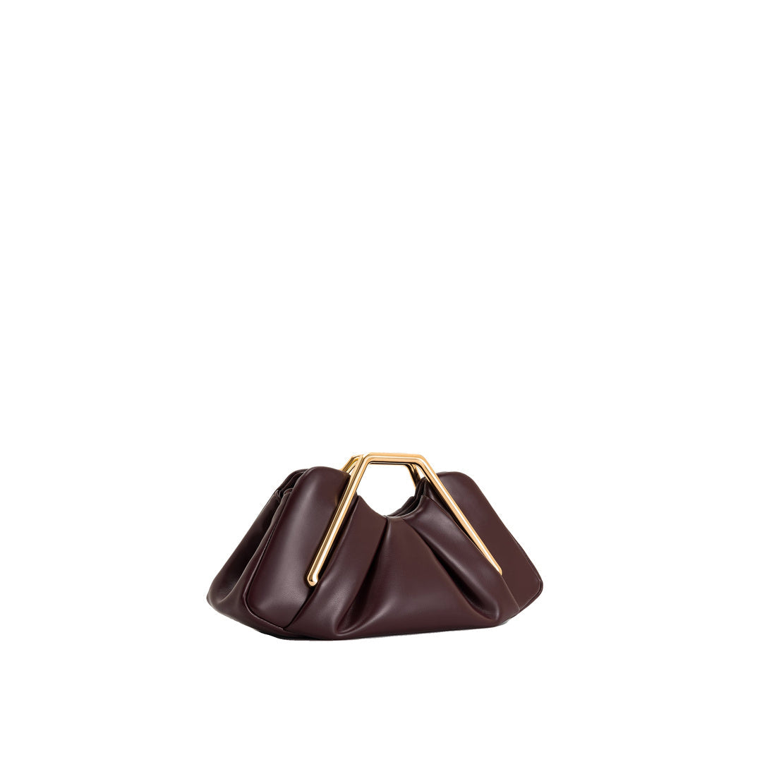 JW PEI Lila Metal Frame Clutch - Burgundy by JW PEI