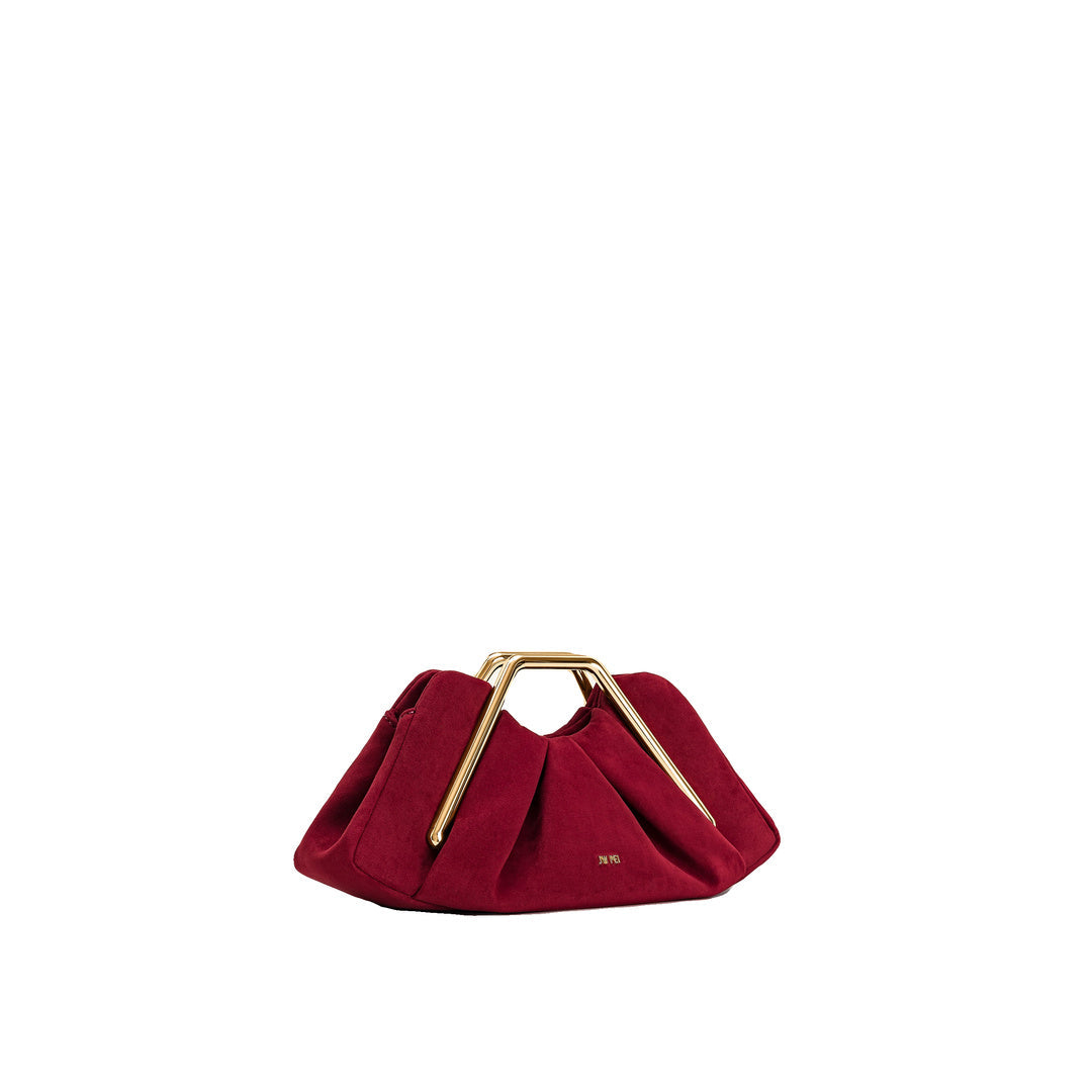 JW PEI Lila Faux Suede Metal Frame Clutch - Red by JW PEI