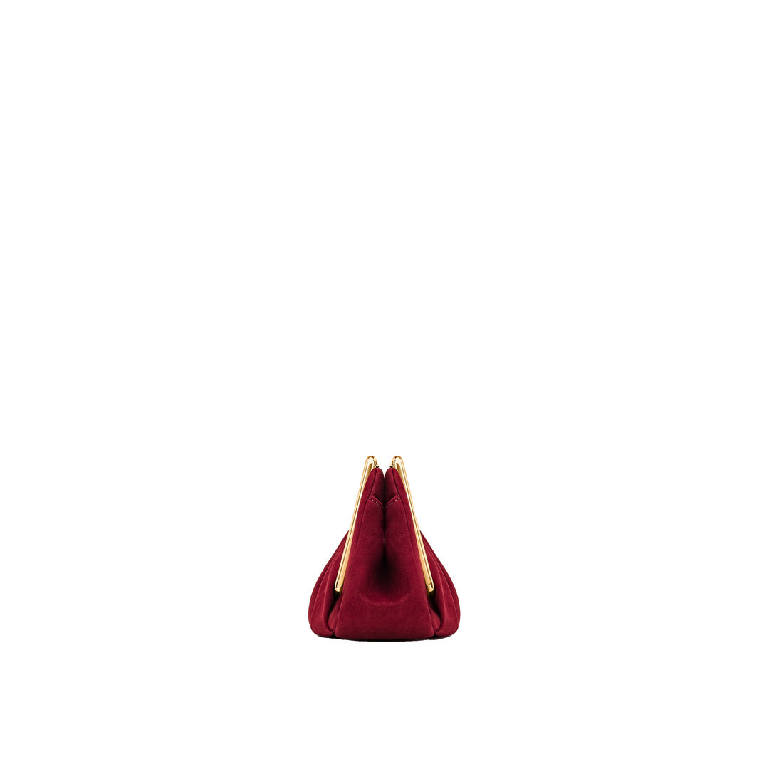 JW PEI Lila Faux Suede Metal Frame Clutch - Red by JW PEI