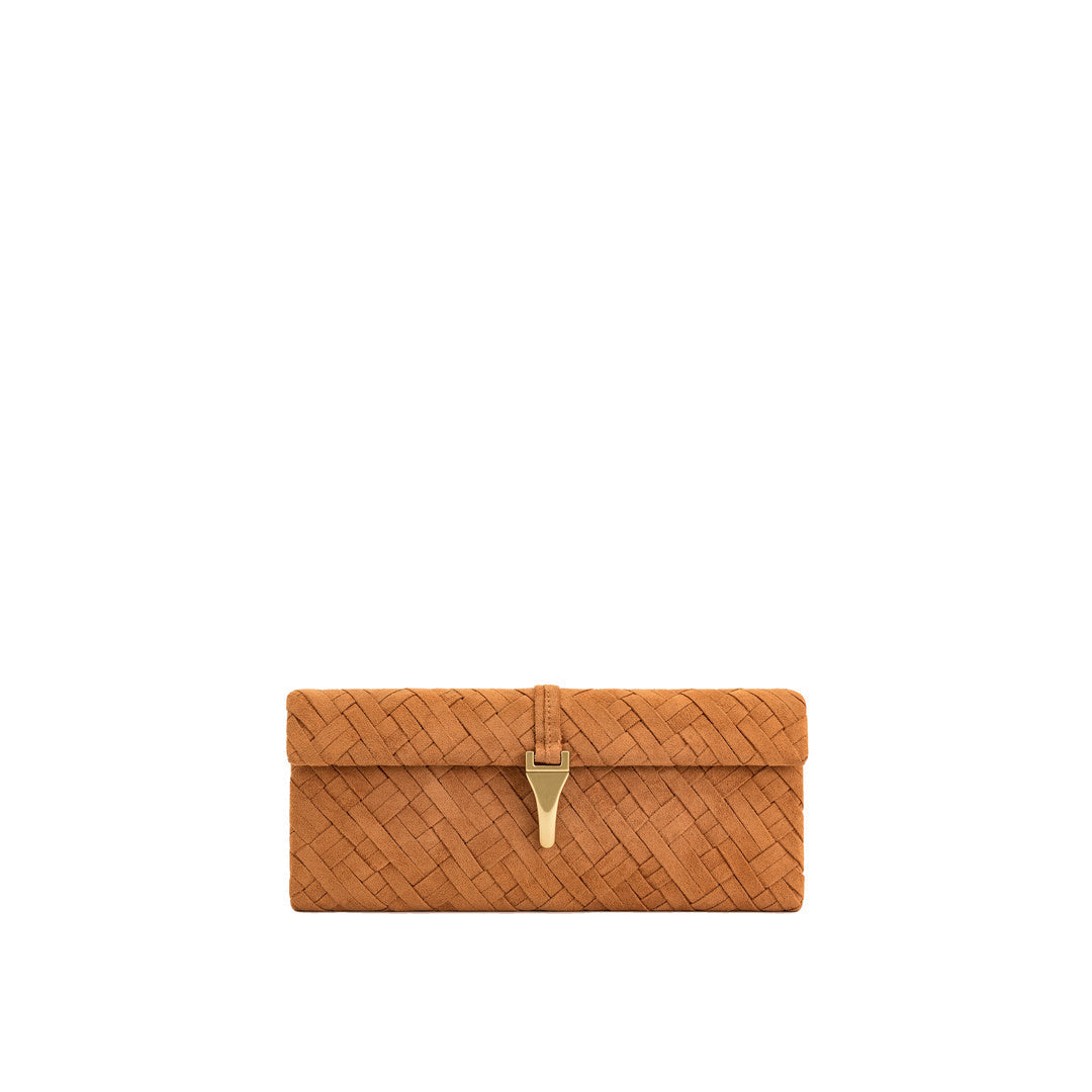 JW PEI Zaria Woven Clutch - Brown by JW PEI
