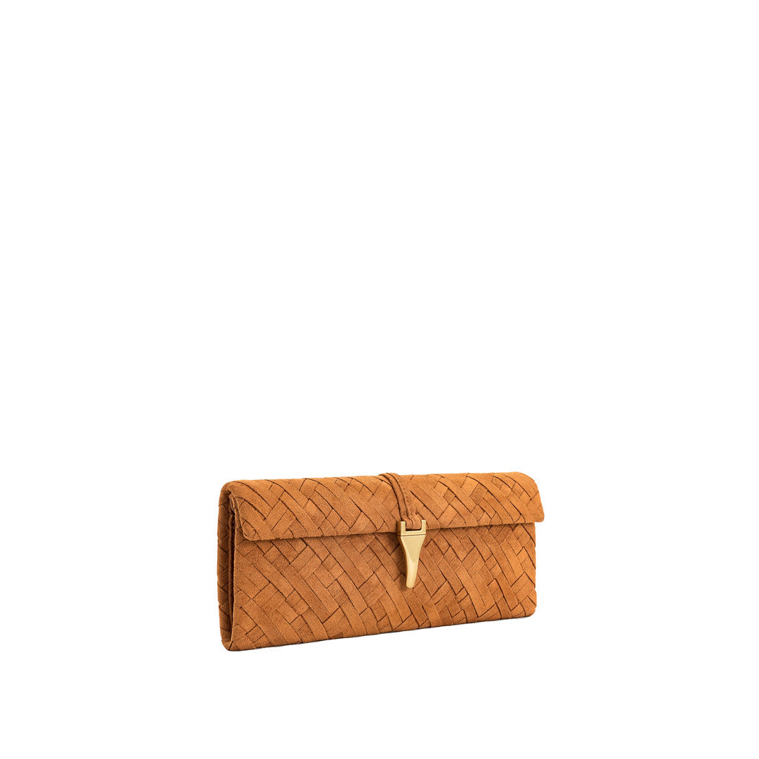 JW PEI Zaria Woven Clutch - Brown by JW PEI