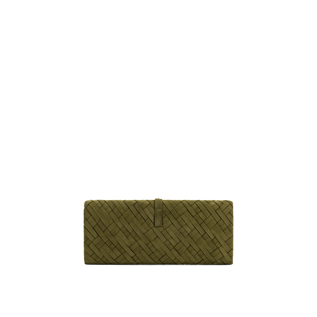 JW PEI Zaria Woven Clutch - Dark Olive by JW PEI