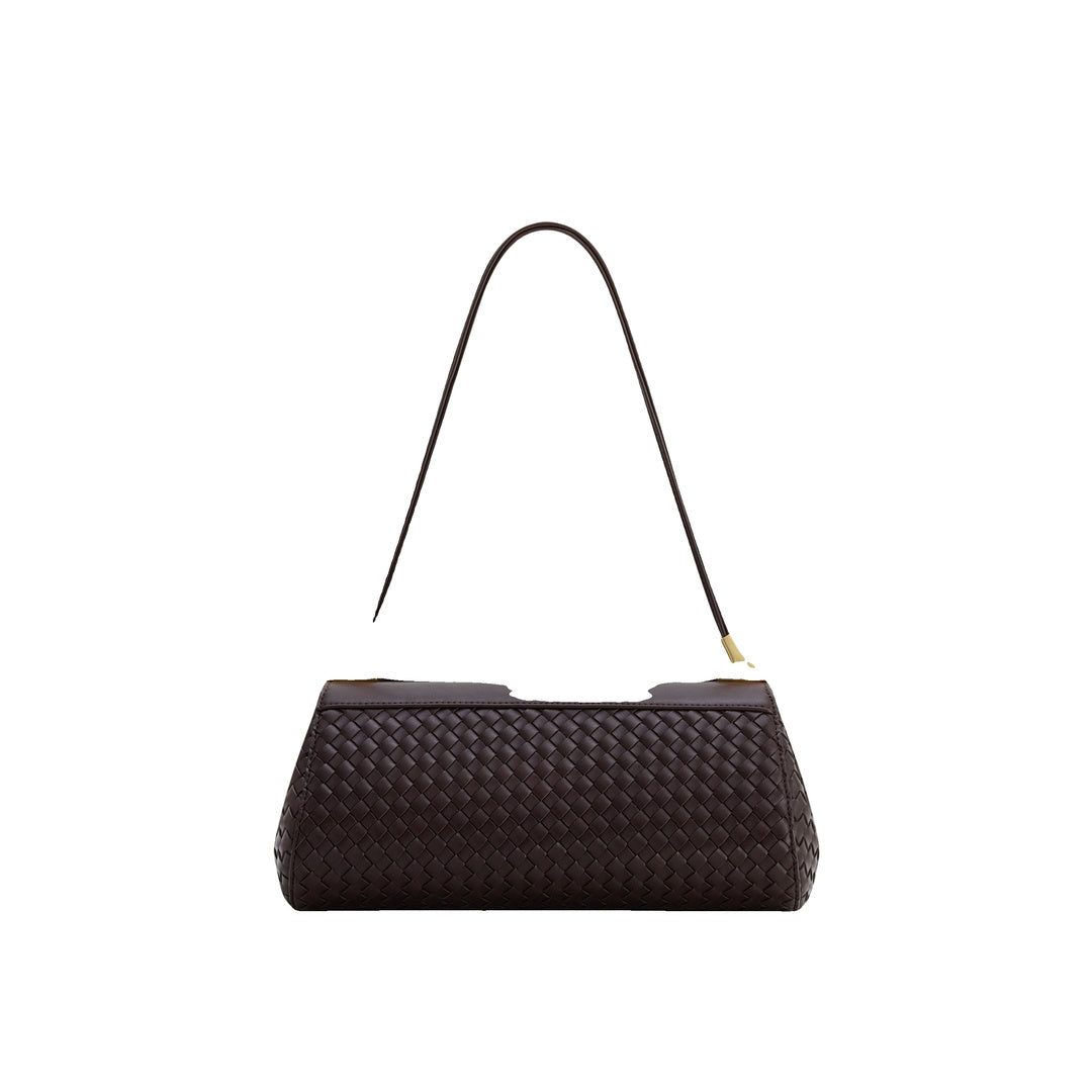 JW PEI Eloise Woven Shoulder Bag - Dark Brown by JW PEI