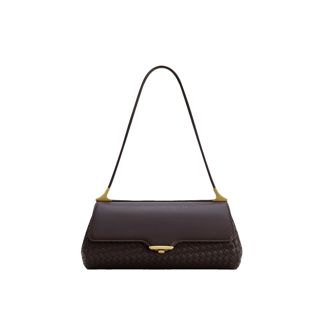 JW PEI Eloise Woven Shoulder Bag - Dark Brown by JW PEI