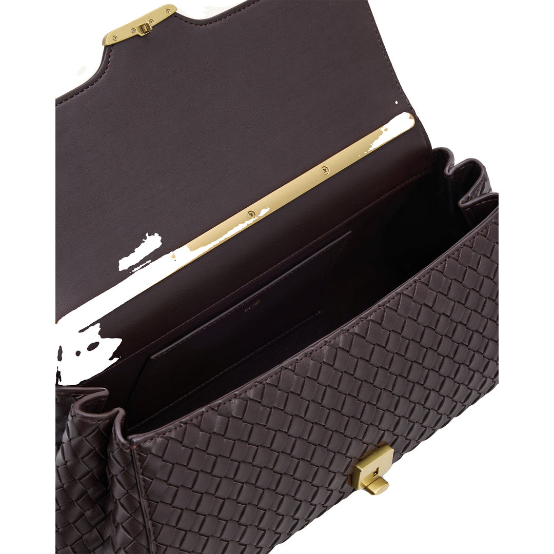 JW PEI Eloise Woven Shoulder Bag - Dark Brown by JW PEI