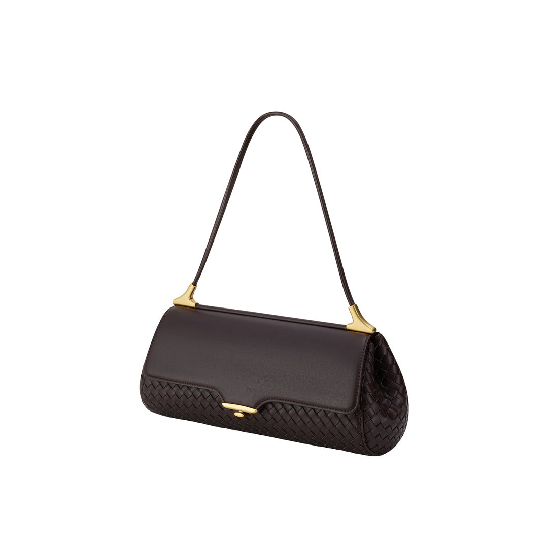 JW PEI Eloise Woven Shoulder Bag - Dark Brown by JW PEI
