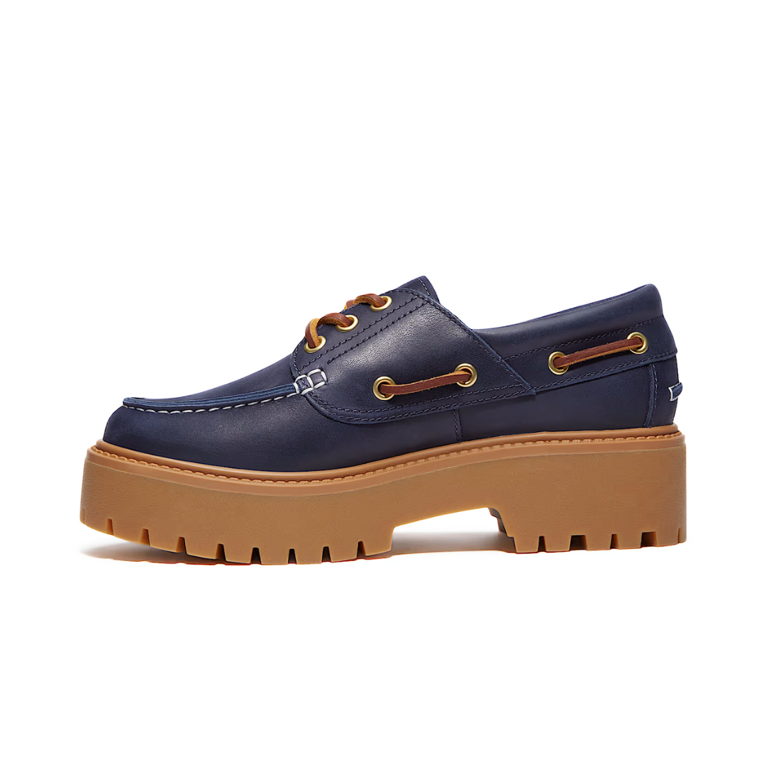 Timberland Stone Street Platform Boat Dark Blue (W) by TIMBERLAND