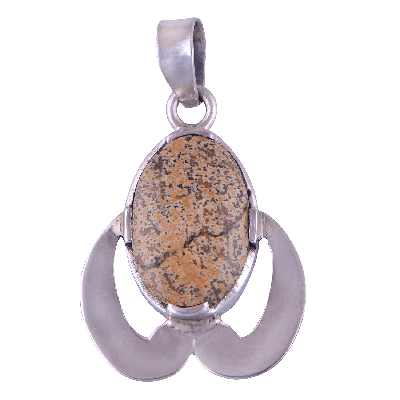 Picture Jasper 925 Sterling Silver Pendant - R100472-9