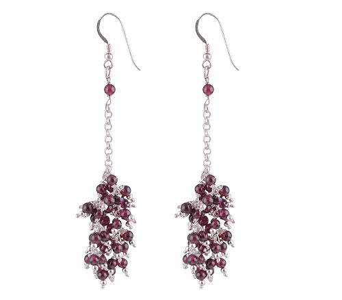 925 Sterling Silver Garnet Earrings - R3500174-78