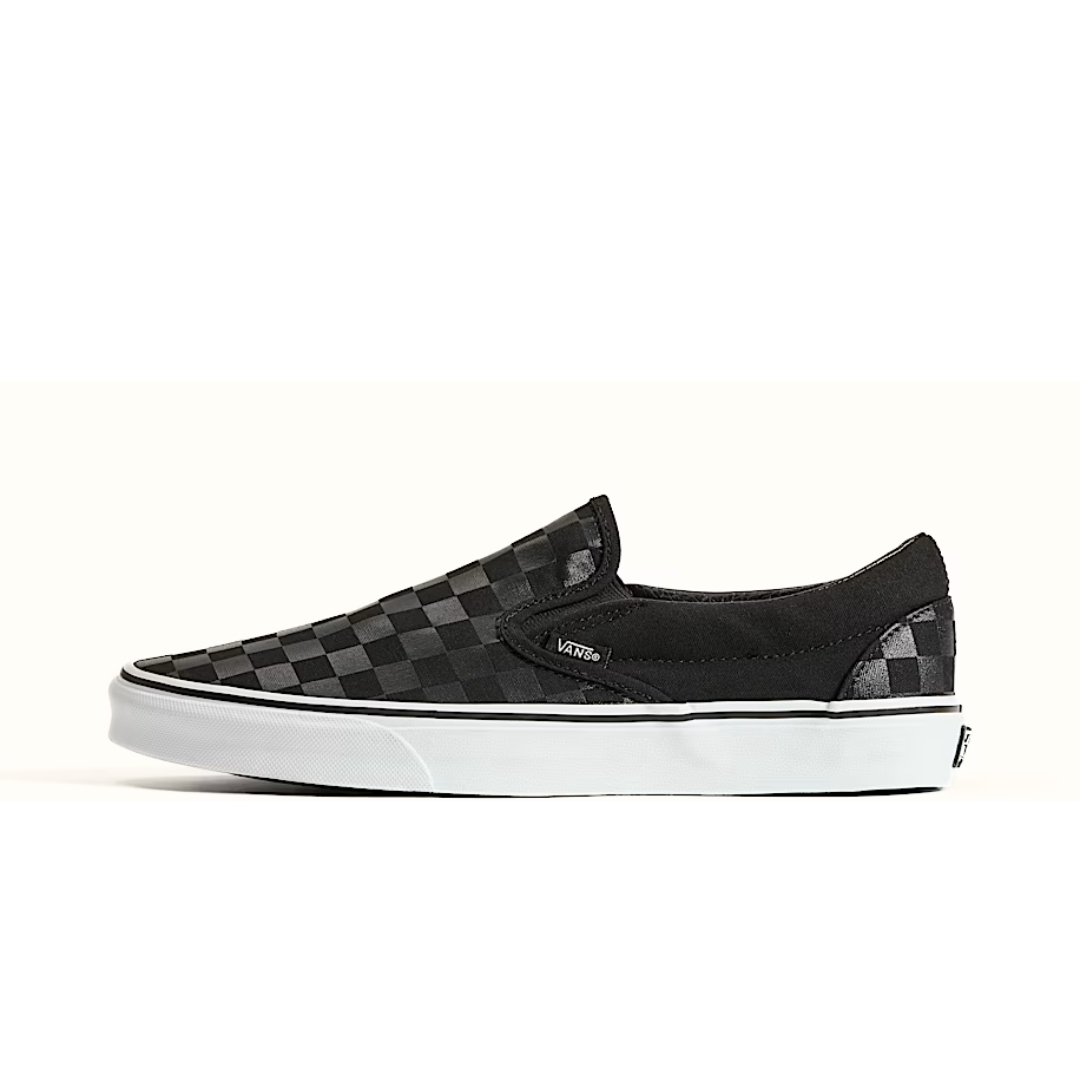 Vans Classic Slip-On Checkerboard Black Charcoal by VANS
