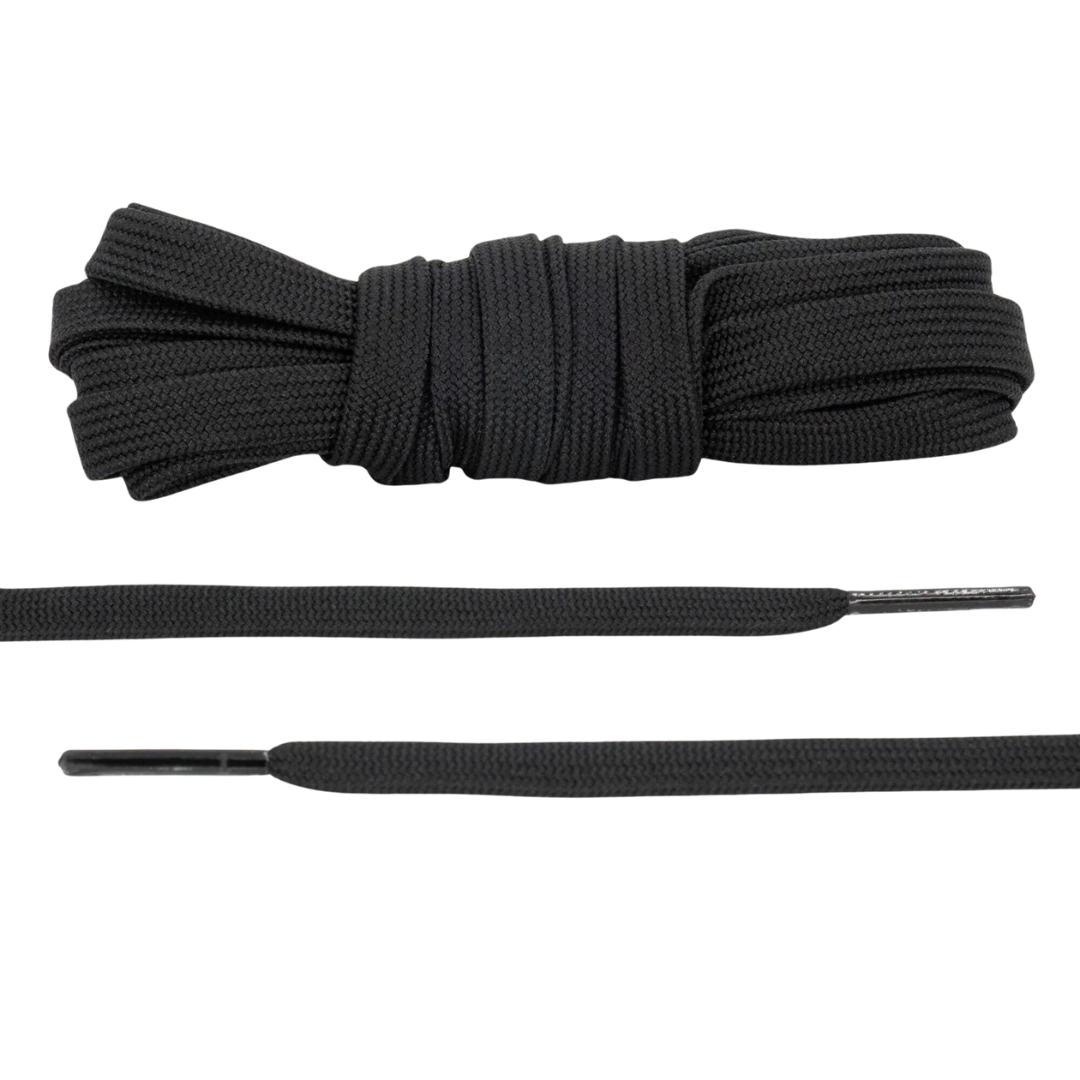 Classic Black Flat Shoelaces | Jordan Shoelaces, Nike Shoelaces, Air Force 1 Shoelaces By KNOTTY by KNOTTY