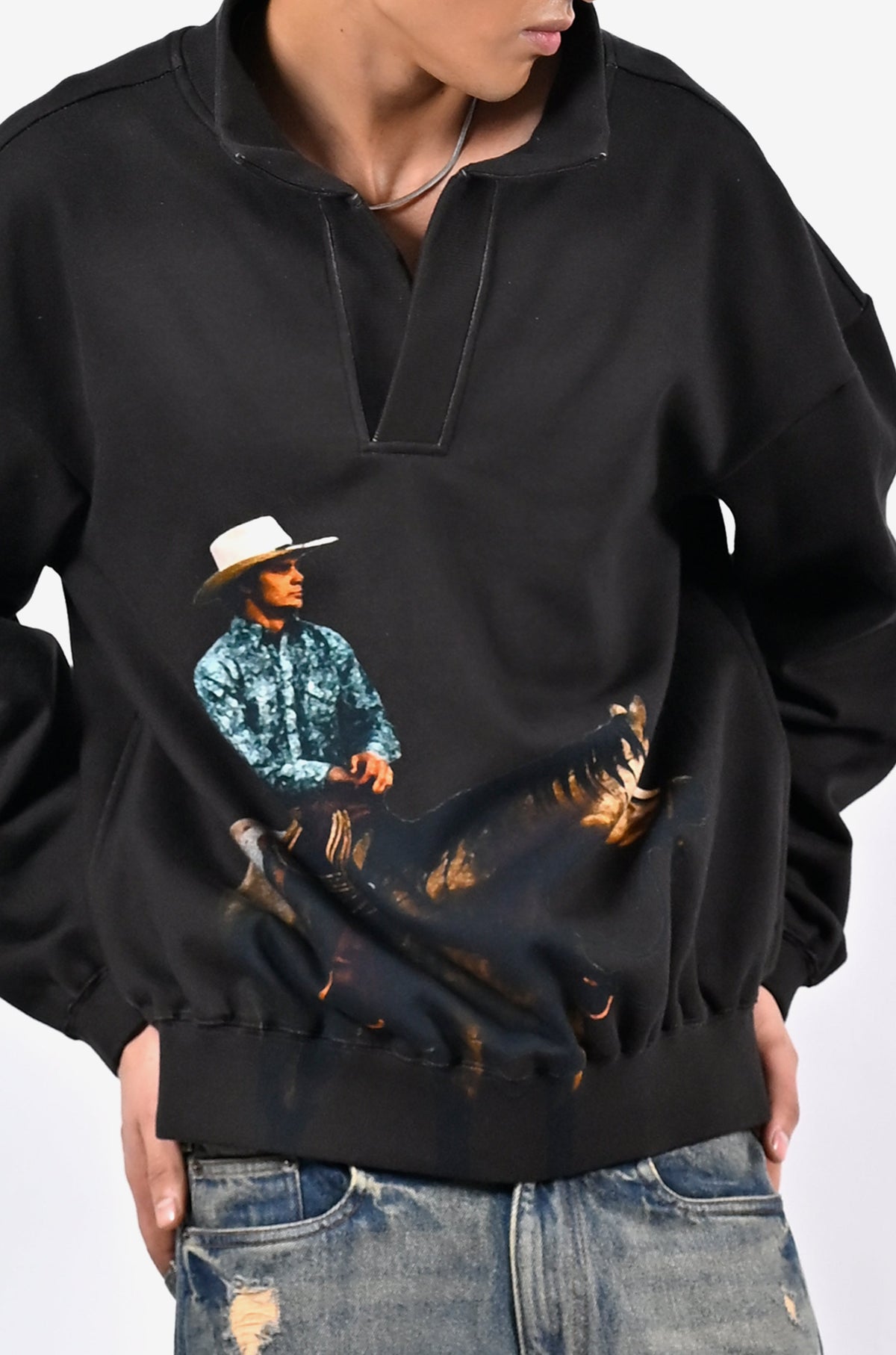 Cowboy printed sweatshirt - Brown by HUEMN